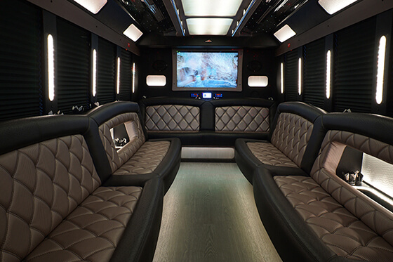 glamorous party bus seating