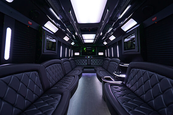 stunning party bus lounge