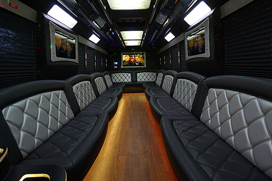 sleek party bus interior
