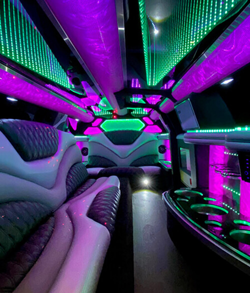 colorful limousine interior