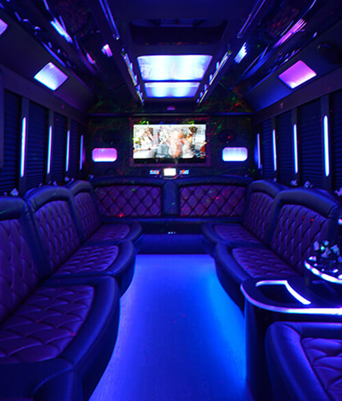large limousine bus interior