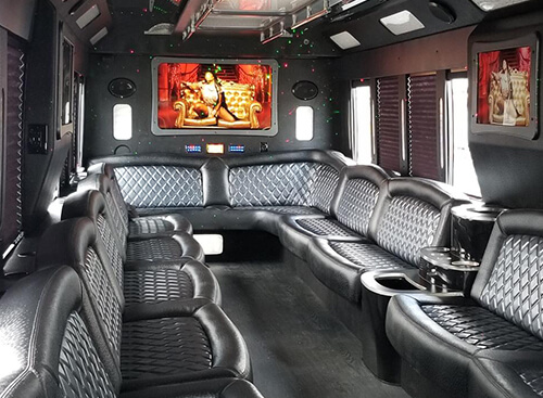 extra large party bus interior