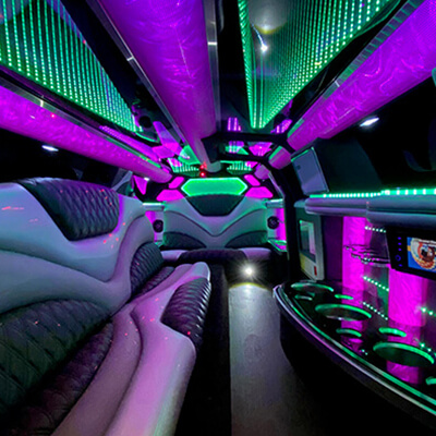 colorful limo interior