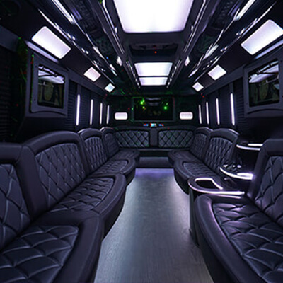 neon limo bus interior