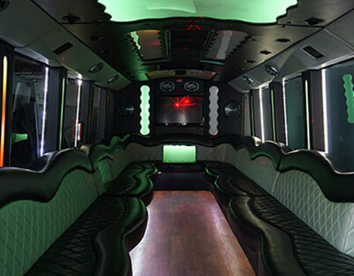 stunning party bus interior